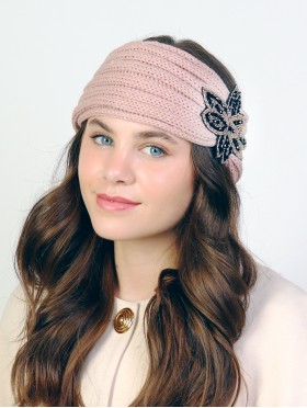 Rhinestone Knit Flower Headband